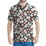 Casino Chip And Card Pattern Print Men's Polo Shirt