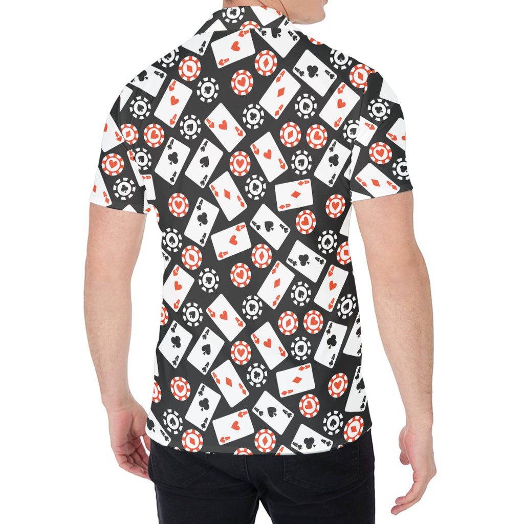 Casino Chip And Card Pattern Print Men's Shirt