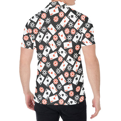 Casino Chip And Card Pattern Print Men's Shirt