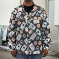Casino Chip And Card Pattern Print Men's Shirt Jacket