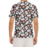 Casino Chip And Card Pattern Print Men's Short Sleeve Rash Guard