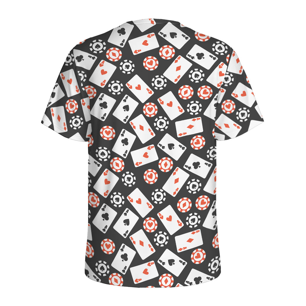 Casino Chip And Card Pattern Print Men's Sports T-Shirt