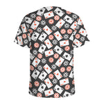 Casino Chip And Card Pattern Print Men's Sports T-Shirt