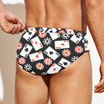 Casino Chip And Card Pattern Print Men's Swim Briefs