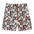 Casino Chip And Card Pattern Print Men's Swim Trunks
