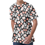 Casino Chip And Card Pattern Print Men's Velvet T-Shirt