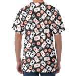 Casino Chip And Card Pattern Print Men's Velvet T-Shirt