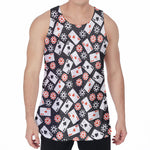 Casino Chip And Card Pattern Print Men's Velvet Tank Top