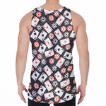 Casino Chip And Card Pattern Print Men's Velvet Tank Top
