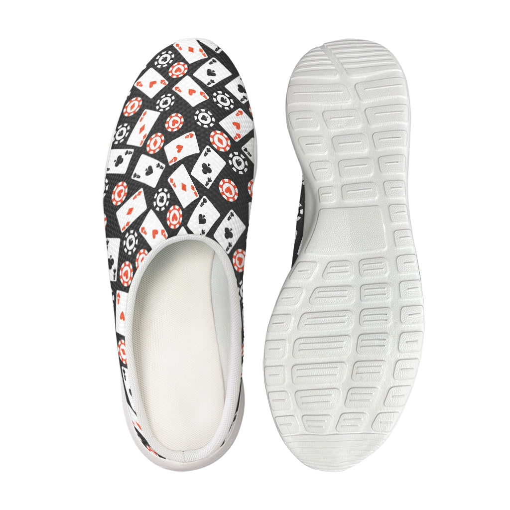 Casino Chip And Card Pattern Print Mesh Casual Shoes