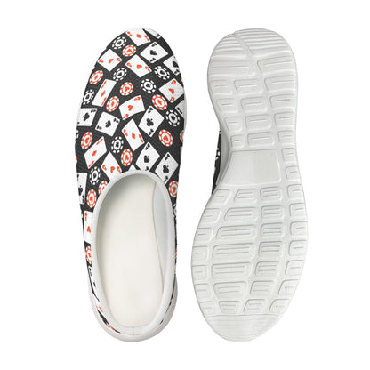 Casino Chip And Card Pattern Print Mesh Casual Shoes