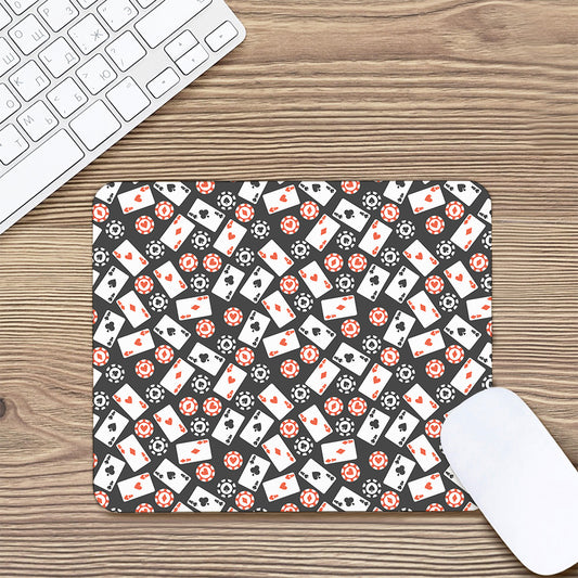 Casino Chip And Card Pattern Print Mouse Pad