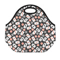 Casino Chip And Card Pattern Print Neoprene Lunch Bag
