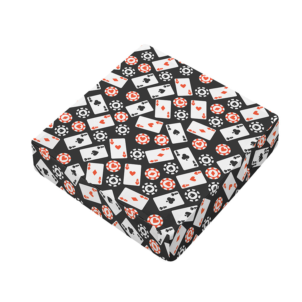 Casino Chip And Card Pattern Print Outdoor Seat Cushion Cover