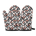Casino Chip And Card Pattern Print Oven Mitts