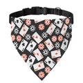 Casino Chip And Card Pattern Print Over The Collar Dog Bandana