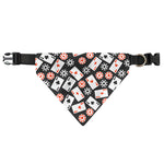 Casino Chip And Card Pattern Print Over The Collar Dog Bandana