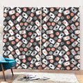 Casino Chip And Card Pattern Print Pencil Pleat Curtains