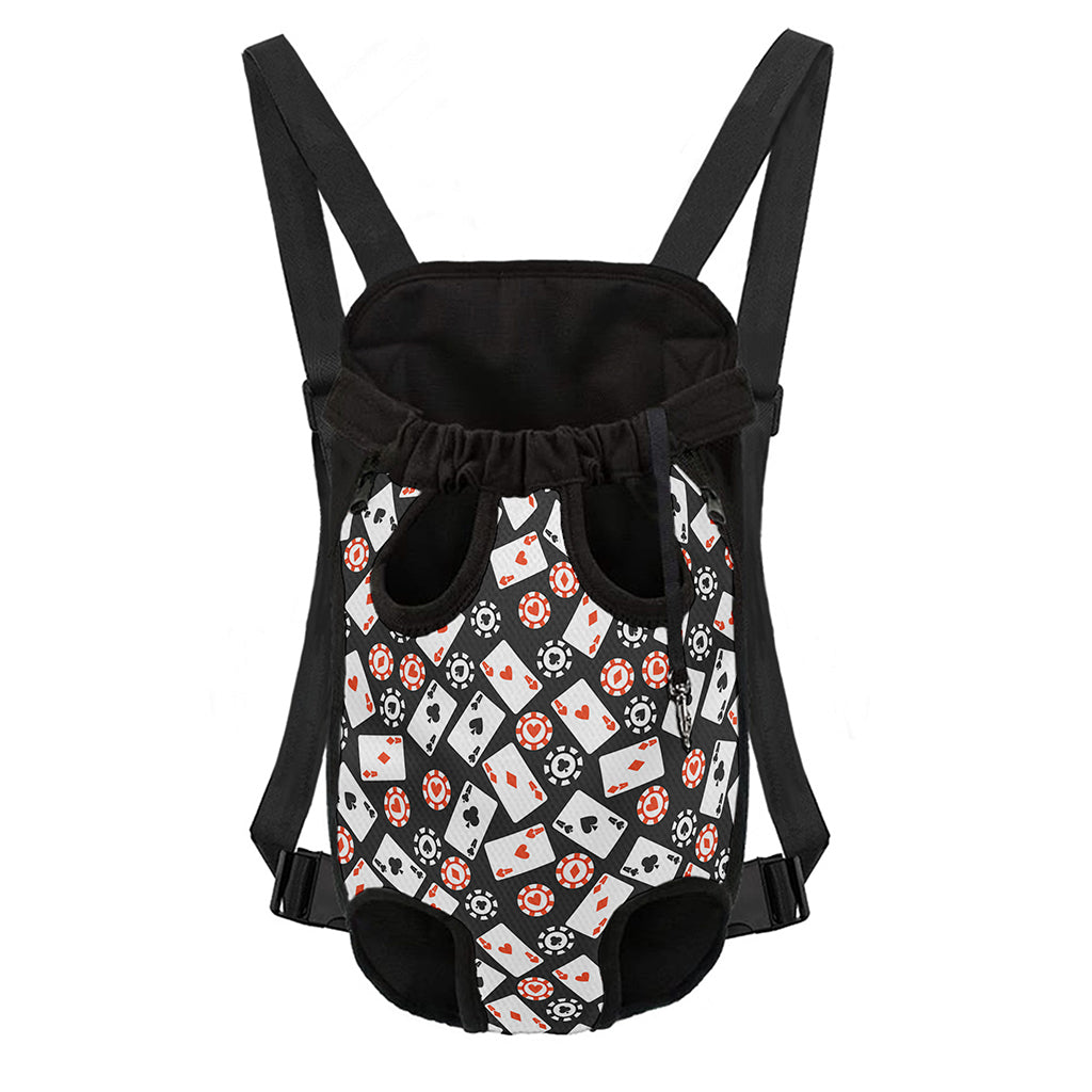 Casino Chip And Card Pattern Print Pet Carrier Backpack
