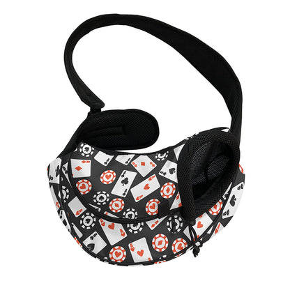 Casino Chip And Card Pattern Print Pet Sling Carrier