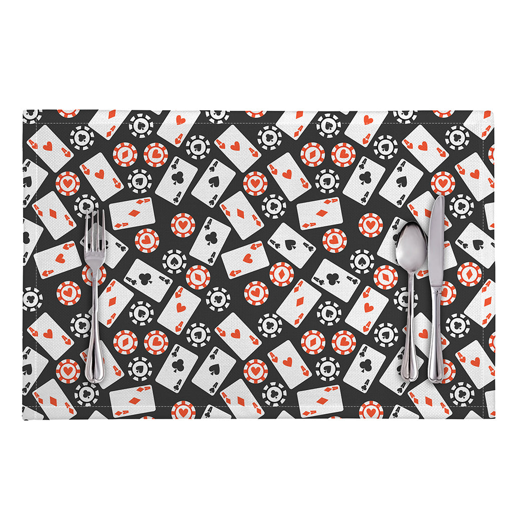 Casino Chip And Card Pattern Print Placemat