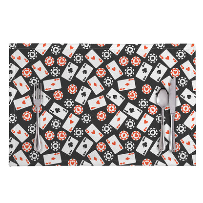 Casino Chip And Card Pattern Print Placemat