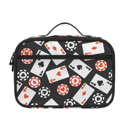 Casino Chip And Card Pattern Print Portable Lunch Bag