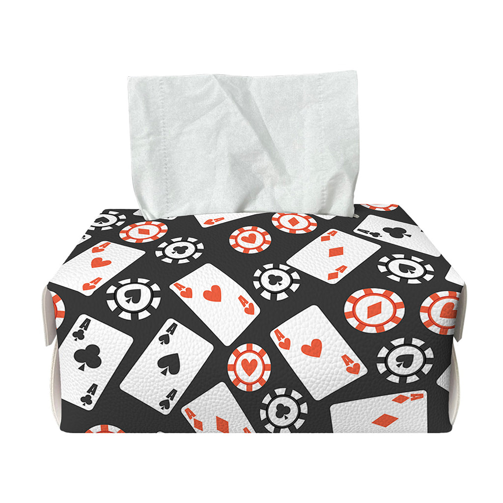 Casino Chip And Card Pattern Print Rectangle Tissue Box Cover