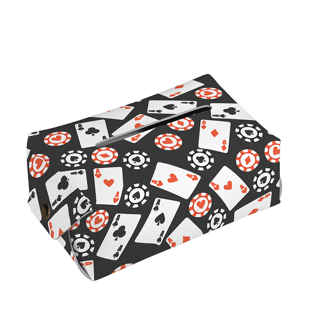 Casino Chip And Card Pattern Print Rectangle Tissue Box Cover