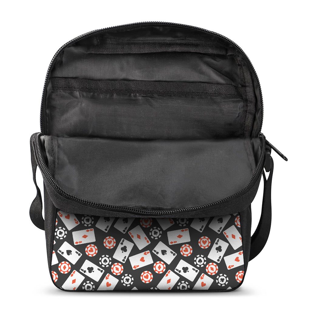 Casino Chip And Card Pattern Print Rectangular Crossbody Bag