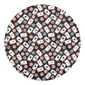Casino Chip And Card Pattern Print Round Blanket