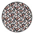 Casino Chip And Card Pattern Print Round Floor Mat