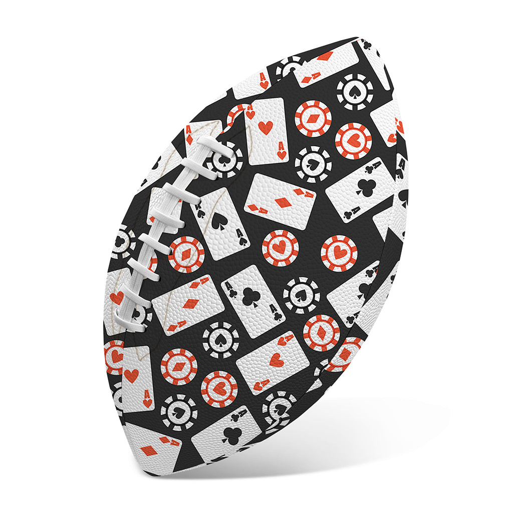 Casino Chip And Card Pattern Print Rugby Ball