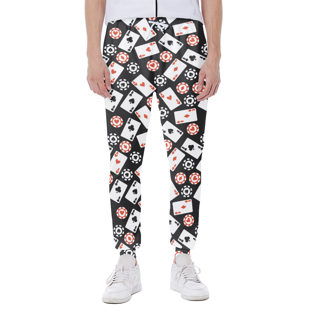 Casino Chip And Card Pattern Print Scuba Joggers