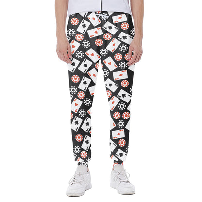 Casino Chip And Card Pattern Print Scuba Joggers