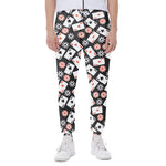 Casino Chip And Card Pattern Print Scuba Joggers