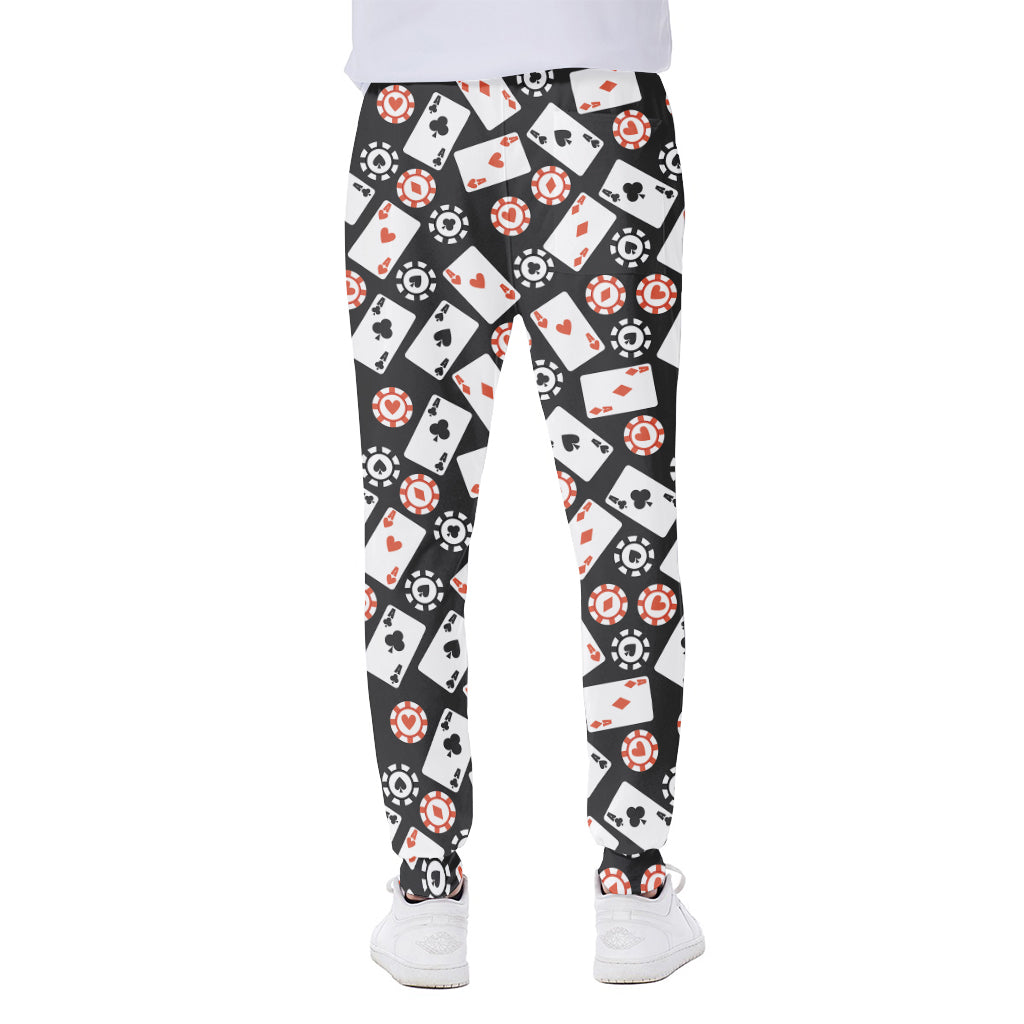 Casino Chip And Card Pattern Print Scuba Joggers