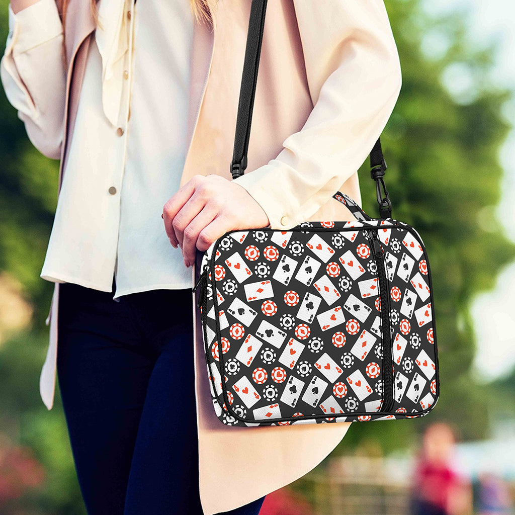 Casino Chip And Card Pattern Print Shoulder Strap Bible Bag