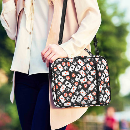 Casino Chip And Card Pattern Print Shoulder Strap Bible Bag