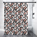 Casino Chip And Card Pattern Print Shower Curtain