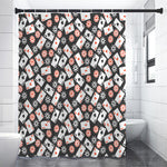 Casino Chip And Card Pattern Print Shower Curtain