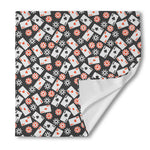 Casino Chip And Card Pattern Print Silk Bandana