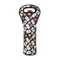 Casino Chip And Card Pattern Print Single Neoprene Wine Tote
