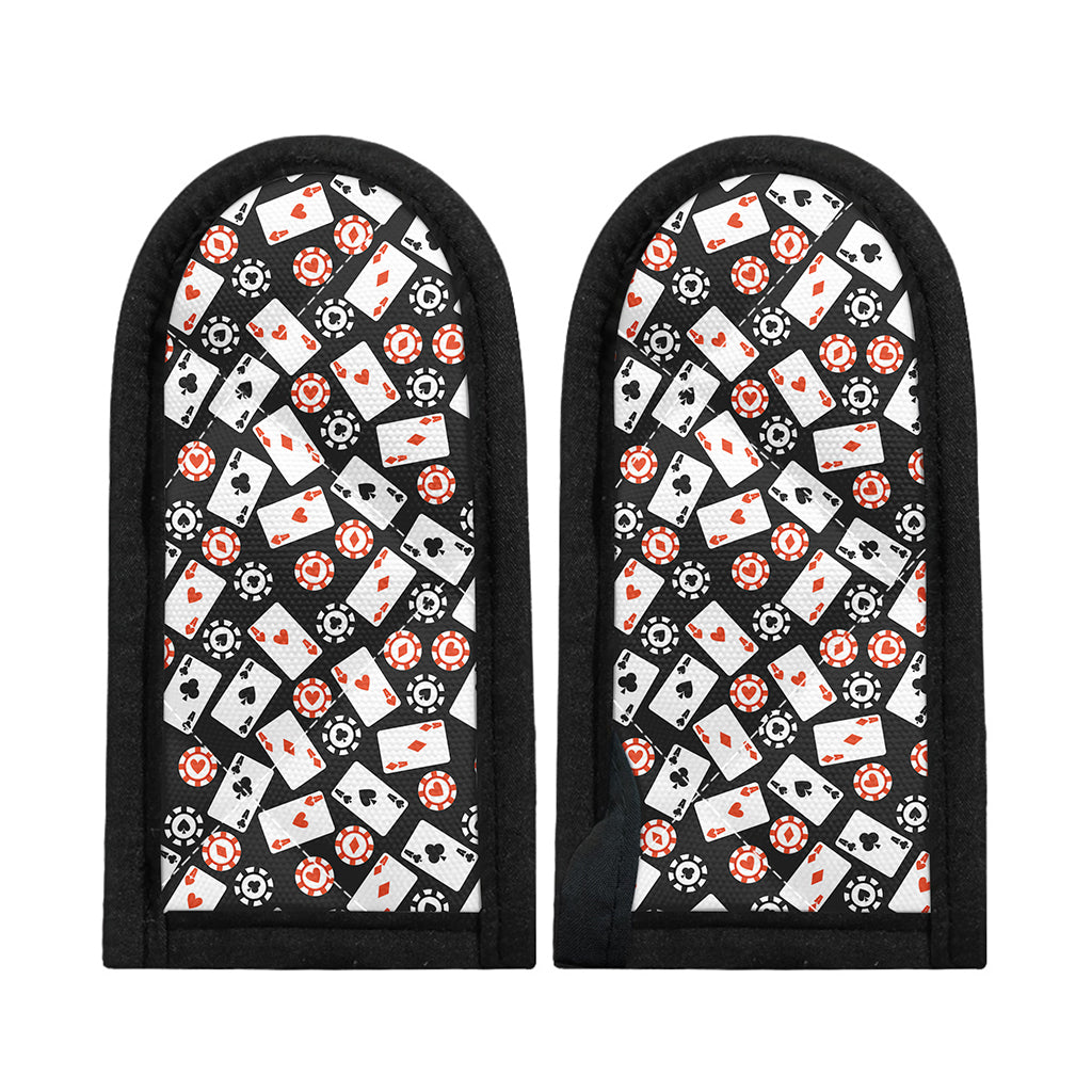 Casino Chip And Card Pattern Print Skillet Handle Cover