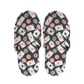 Casino Chip And Card Pattern Print Slippers