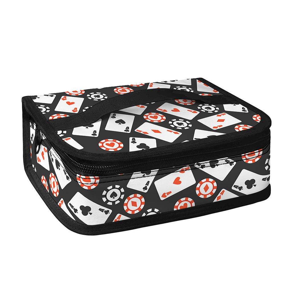 Casino Chip And Card Pattern Print Small Lunch Bag