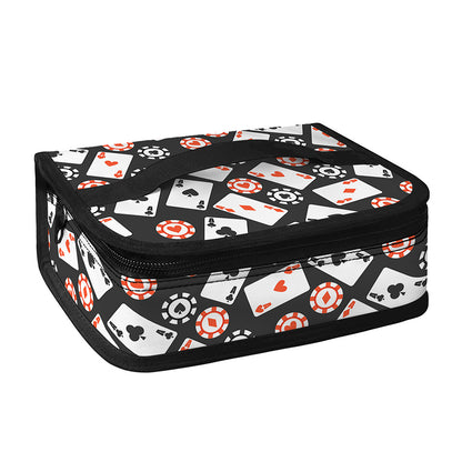 Casino Chip And Card Pattern Print Small Lunch Bag