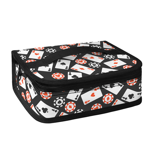 Casino Chip And Card Pattern Print Small Lunch Bag