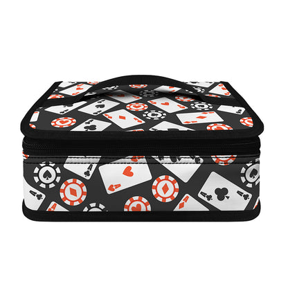 Casino Chip And Card Pattern Print Small Lunch Bag