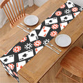 Casino Chip And Card Pattern Print Table Runner